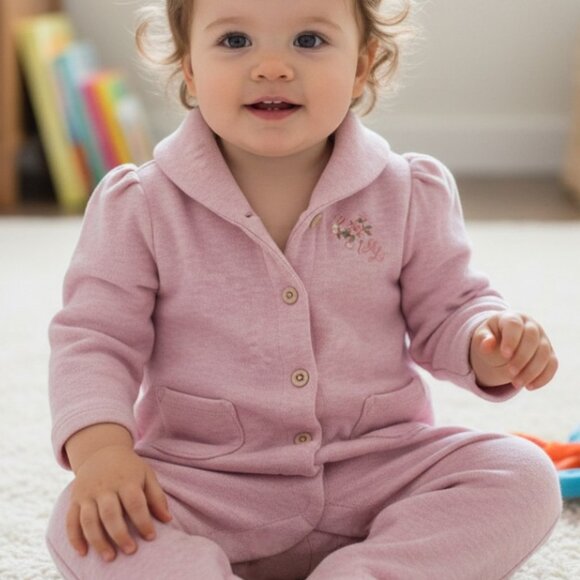 Ralph Lauren Pink Rib Knit Shawl-Collar Coverall size 9 Months - Picture 13 of 13